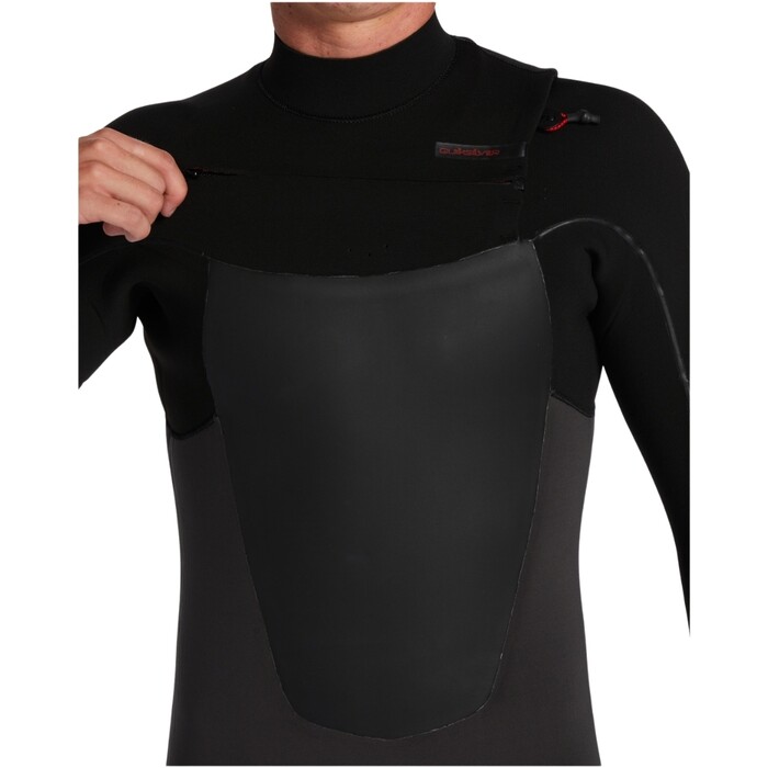 2024 Quiksilver Hombres Marathon Sessions 4/3mm Chest Zip Neopreno EQYW103214 - Black / Jet